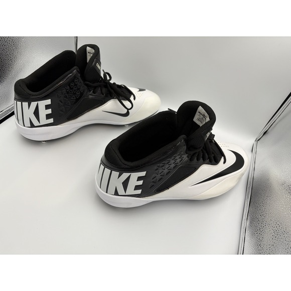 Size 17 Men's NIKE Black/White Football Cleats Shoes No Box - Picture 4 of 5